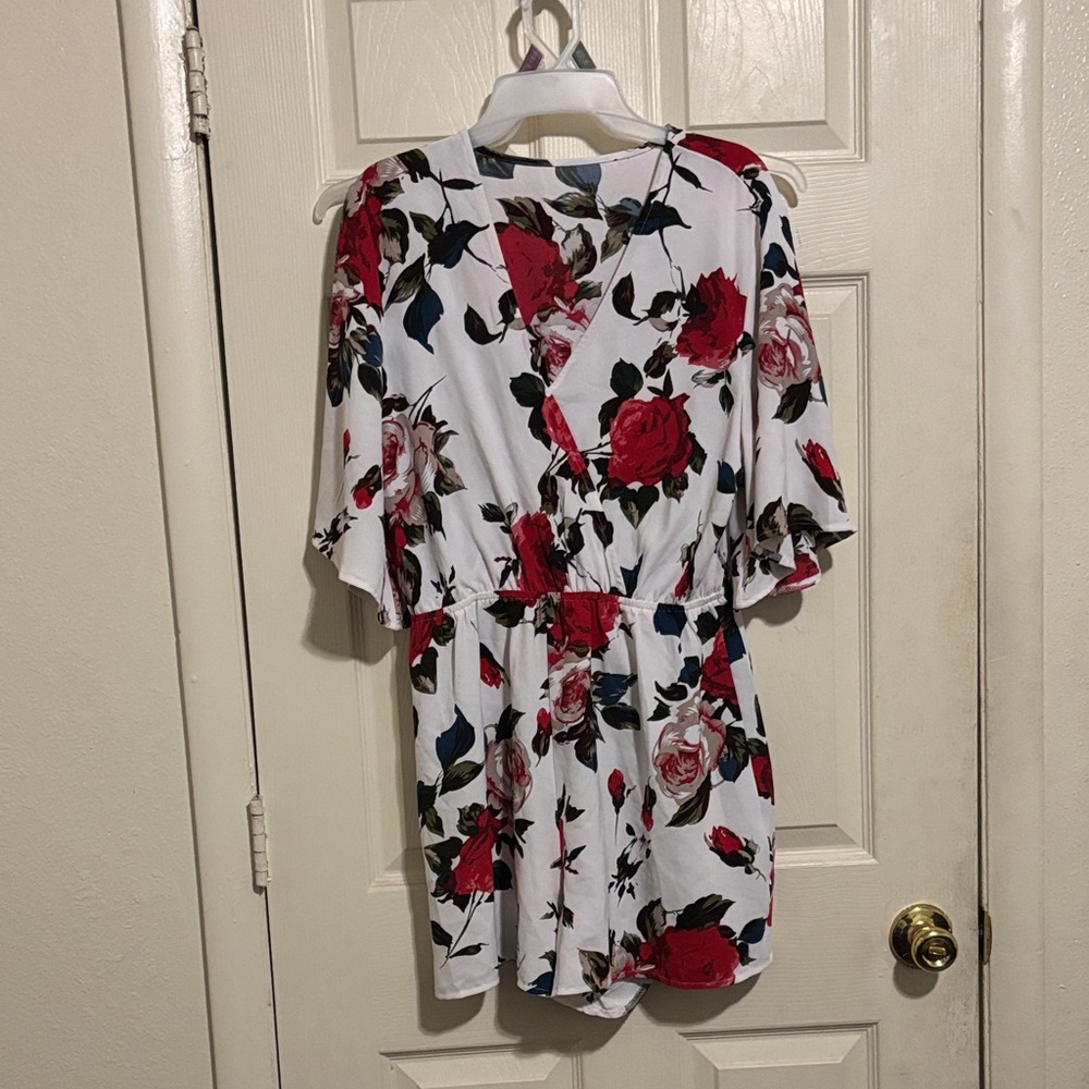 Floral Romper with Red Roses
